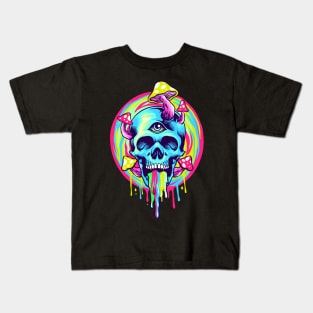 Trippy Swirl Skull Kids T-Shirt